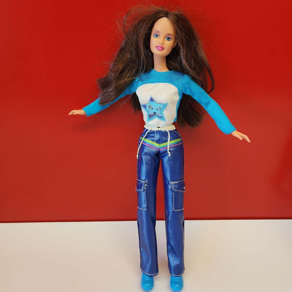 Mattel Barbie Teresa Doll with Brown Hair wearing Blue Star Shirt and Cargo Pant